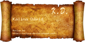 Kalina Dávid névjegykártya
